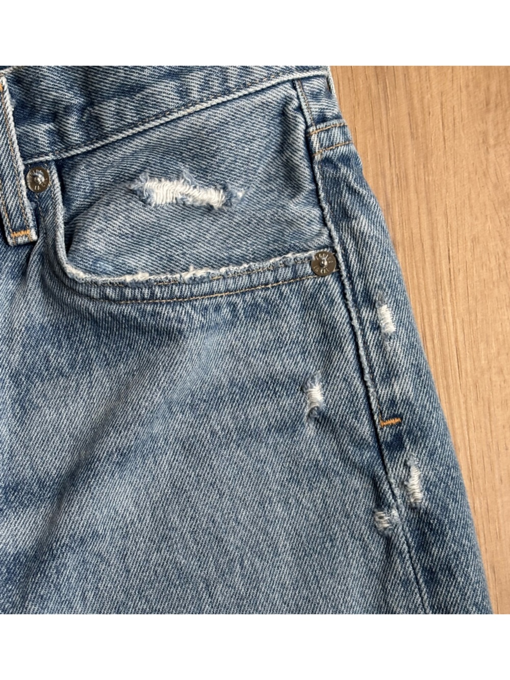 AGOLDE 90s Mid Rise Loose Fit Jean Blue Distressed Size 25 - Picture 6 of 13